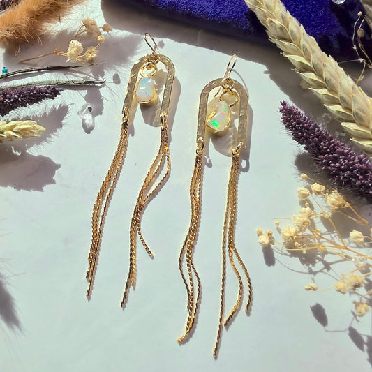 Opal Portal Chain Earrings Earrings Shop Dreamers of Dreams