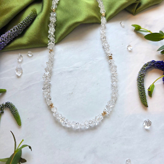 Petite Diamond Quartz Infinity Necklace