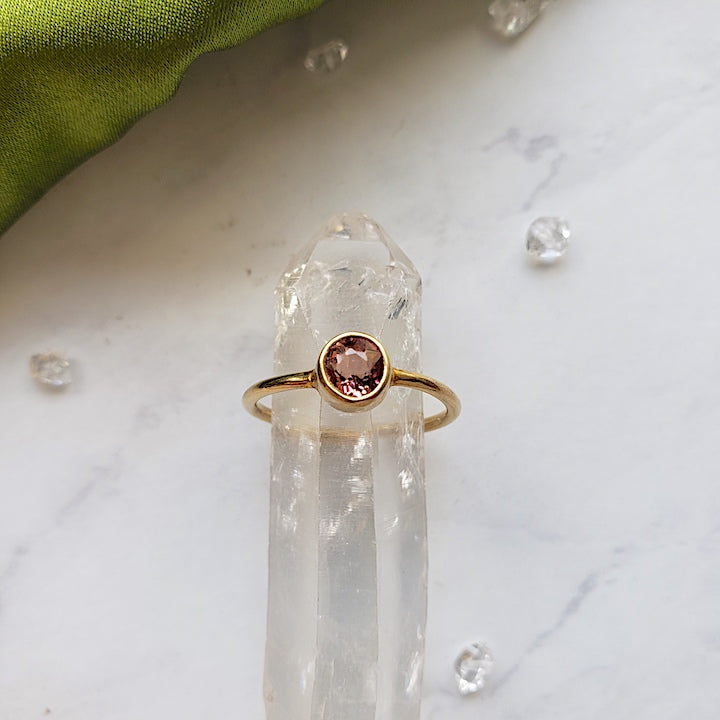 Faceted Pink Tourmaline Solitaire RING Shop Dreamers of Dreams