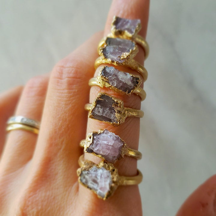 Raw Pink Tourmaline Ring RING Shop Dreamers of Dreams