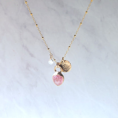 Pink Tourmaline Mini Pendant Necklace Necklace Shop Dreamers of Dreams