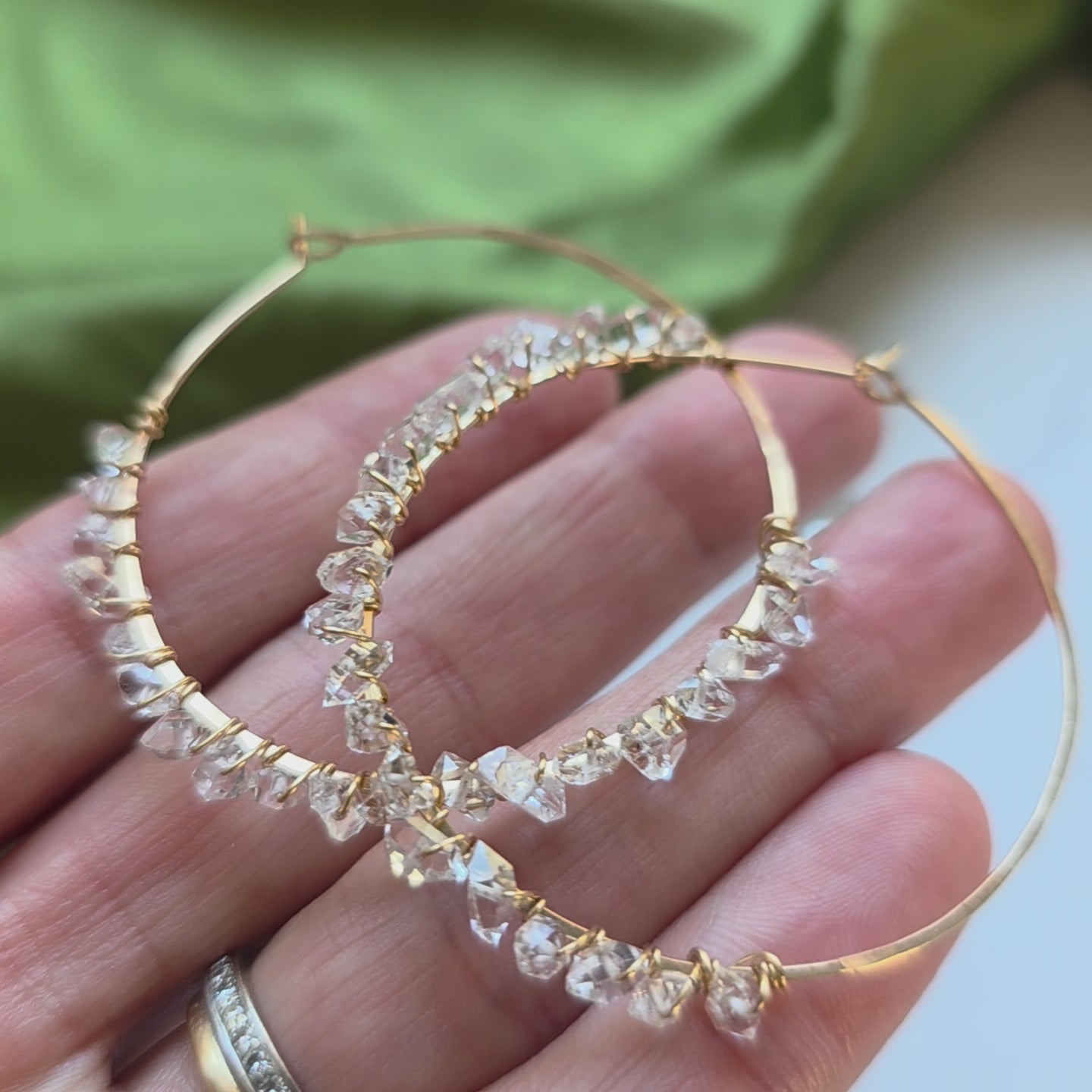 Diamond Quartz Eternity Hoop Earrings Hoop Earrings Shop Dreamers of Dreams