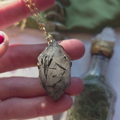 Black Rutilated Quartz Grounding Necklace