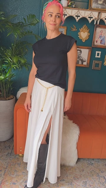 Moon + Crystal Drape Chain Belt | Gold Talisman Waist Jewelry