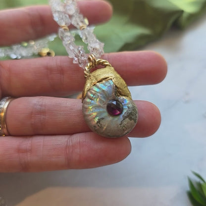 Garnet Ammonite Portal Talisman