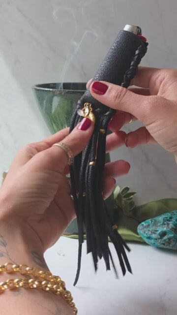Sacred Flame Lighter Sleeve | Black Leather
