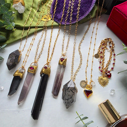 Black Rutilated Quartz Grounding Necklace