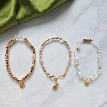 Stardust Diamond Quartz Bracelet Set