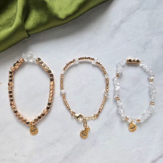 Stardust Diamond Quartz Bracelet Set