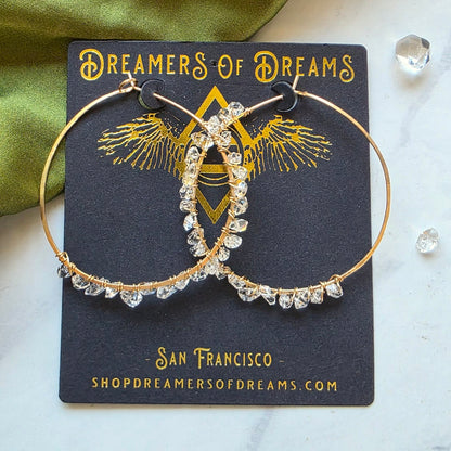Diamond Quartz Eternity Hoop Earrings Hoop Earrings Shop Dreamers of Dreams