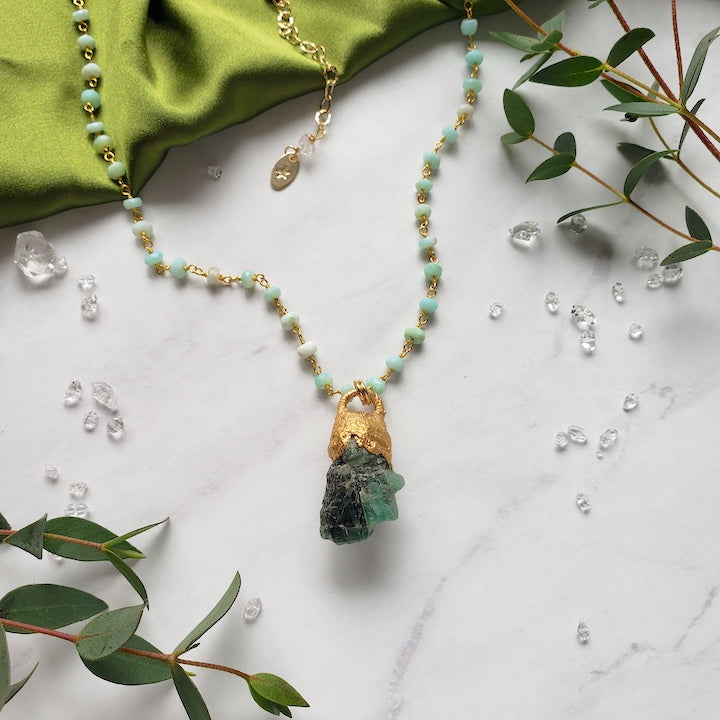 Raw Emerald Keepsake Necklace Necklaces Shop Dreamers of Dreams