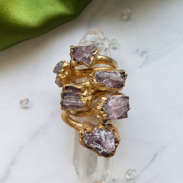 Raw Pink Tourmaline Ring RING Shop Dreamers of Dreams