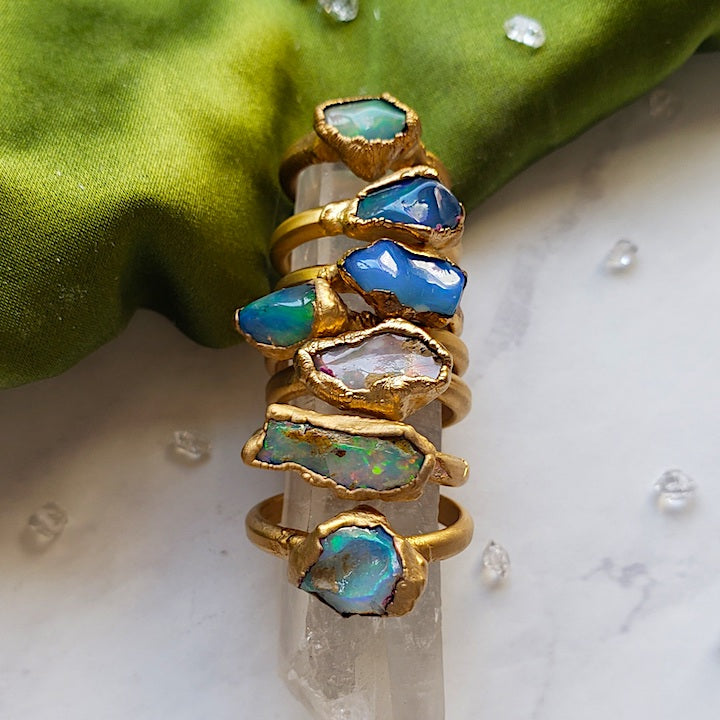 Raw Opal Stone Ring RING Shop Dreamers of Dreams