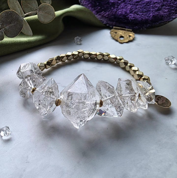 Herkimer Diamond Crystal Bracelet | Infinity Diamond Bridal