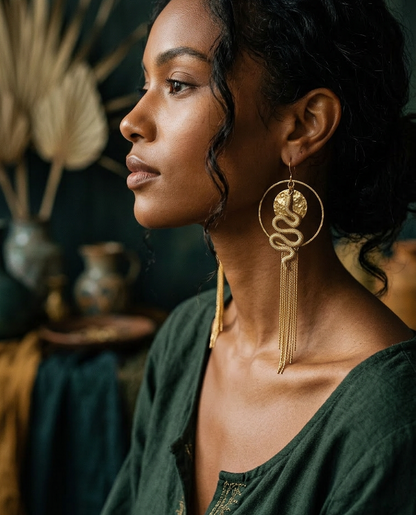 Sun + Serpent Temple Earrings Earrings Shop Dreamers of Dreams