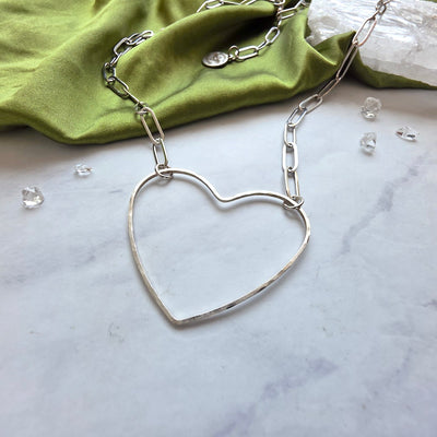 Big Heart Necklace Silver Necklace Shop Dreamers of Dreams