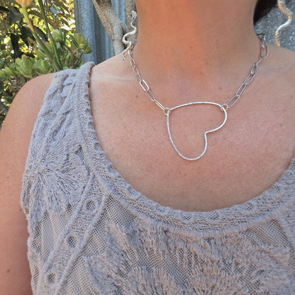 Big Heart Necklace Silver Necklace Shop Dreamers of Dreams