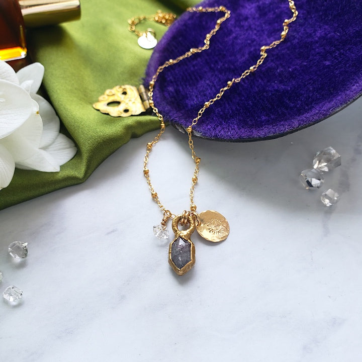 Lavender Spinel Mini Pendant Necklace necklace Shop Dreamers of Dreams