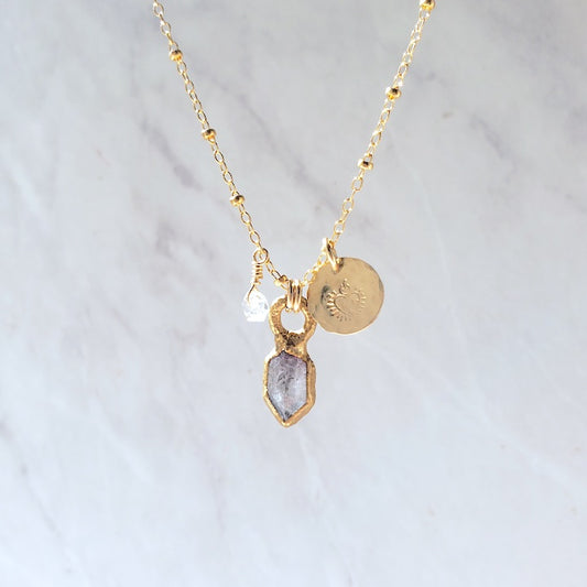 Lavender Spinel Mini Pendant Necklace necklace Shop Dreamers of Dreams
