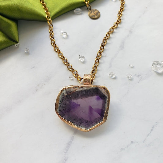 Trapiche Amethyst Slice Necklace Necklace Shop Dreamers of Dreams