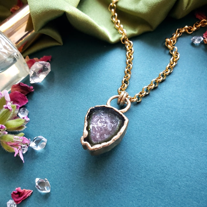 Watermelon Tourmaline Pendant Necklace Necklace Shop Dreamers of Dreams
