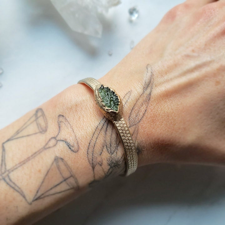 Made to Order | Moldavite Stacking Cuff Bracelet Shop Dreamers of Dreams