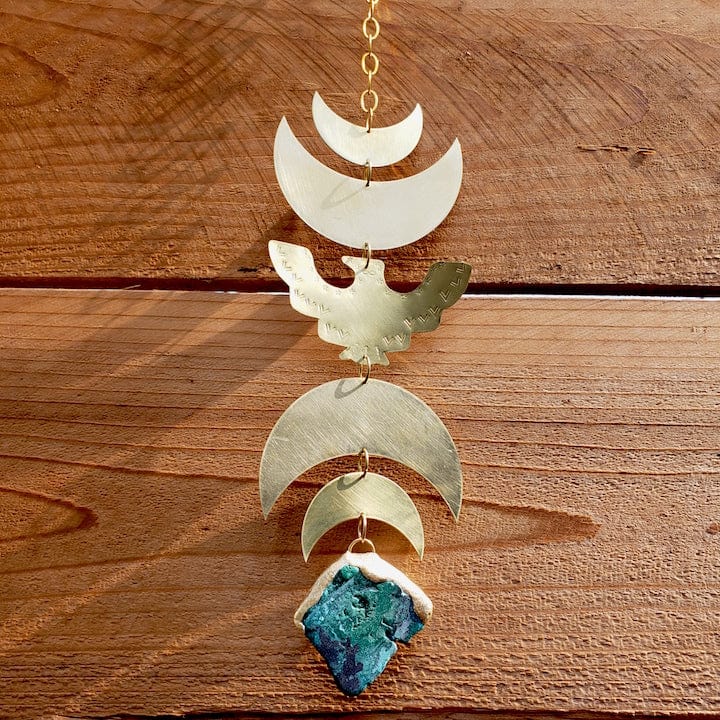 Forever Free - Chrysocolla Moon Totem Hanging wall hanging Shop Dreamers of Dreams