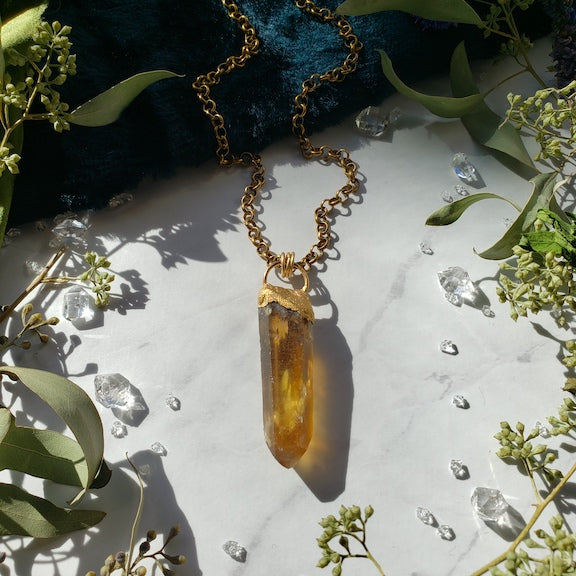 Citrine Solar Gem Drop Necklace Shop Dreamers of Dreams