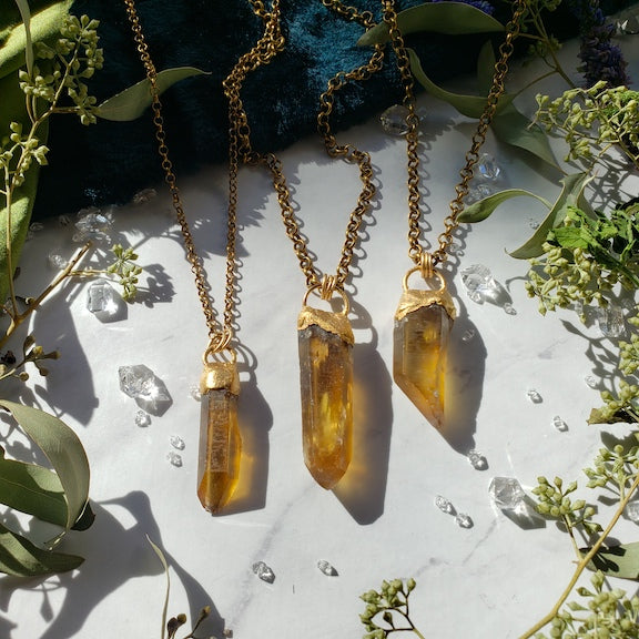 Citrine Solar Gem Drop Necklace Shop Dreamers of Dreams