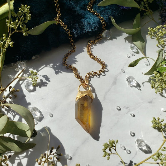 Citrine Solar Gem Drop Necklace Shop Dreamers of Dreams