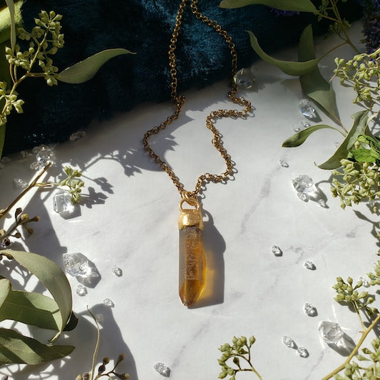 Citrine Solar Gem Drop Necklace Shop Dreamers of Dreams