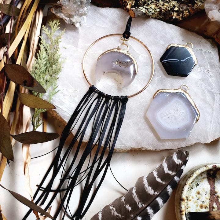 Made to Order | Druzy Moon Wall Hanging wall hanging Shop Dreamers of Dreams