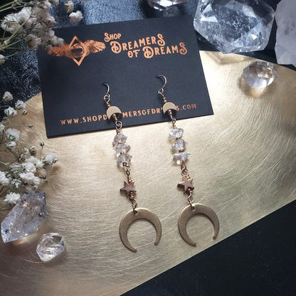 Herkimer Moon Drop Earrings Earrings Shop Dreamers of Dreams