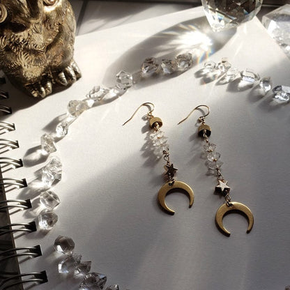 Herkimer Moon Drop Earrings Earrings Shop Dreamers of Dreams