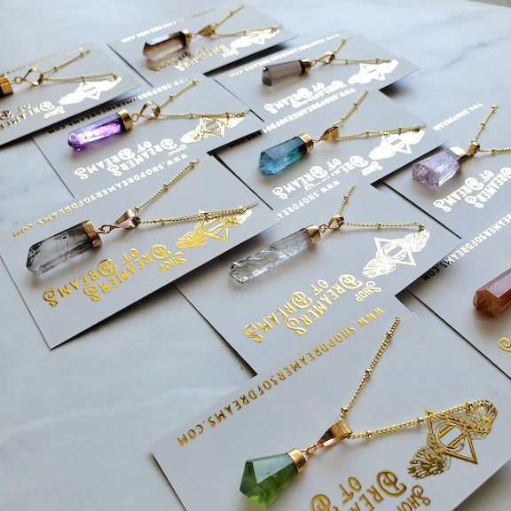 Garden Quartz Necklace Gold Necklace Shop Dreamers of Dreams