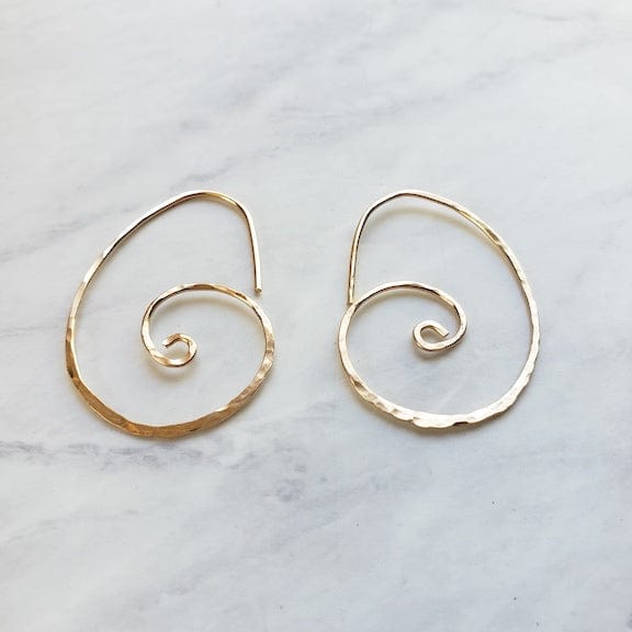 Gold Sacred Spiral Hoops Earrings Shop Dreamers of Dreams