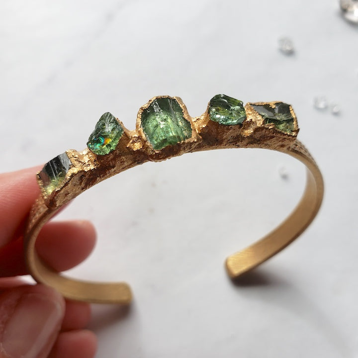 Green Tourmaline Cuff Bracelet Bracelet Shop Dreamers of Dreams