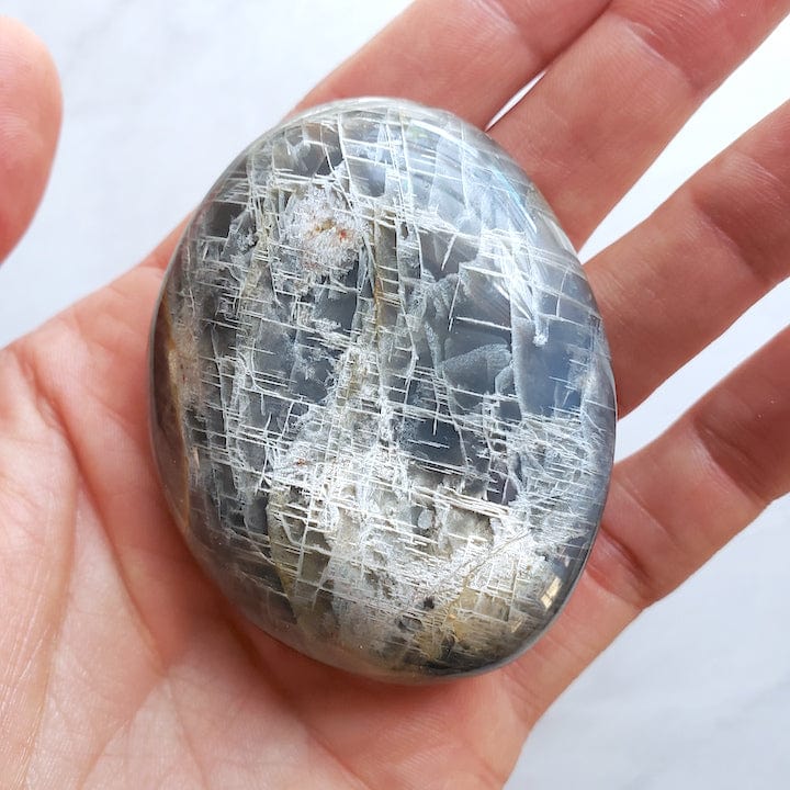 Grey Moonstone Palm Stone crystal Shop Dreamers of Dreams