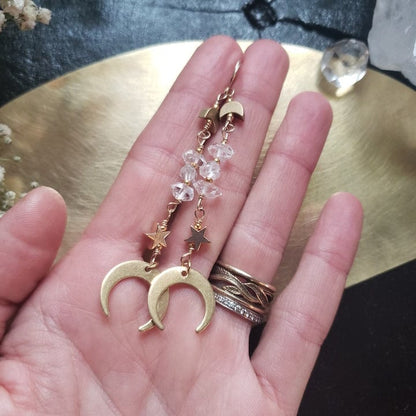 Herkimer Moon Drop Earrings Earrings Shop Dreamers of Dreams