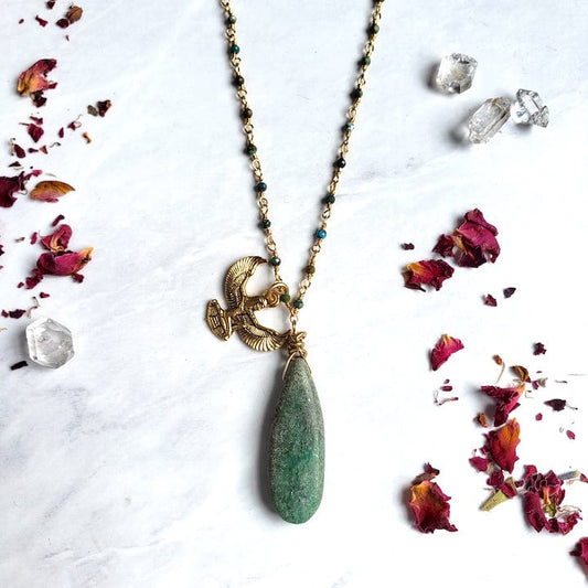 Isis on Variscite and Chrysocolla Necklace Necklace Shop Dreamers of Dreams