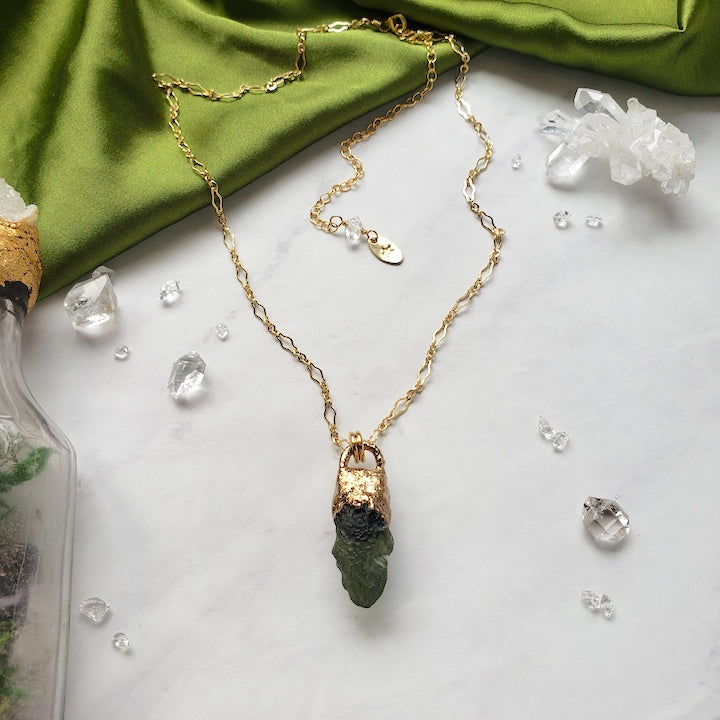 Moldavite Comet Necklace Necklace Shop Dreamers of Dreams