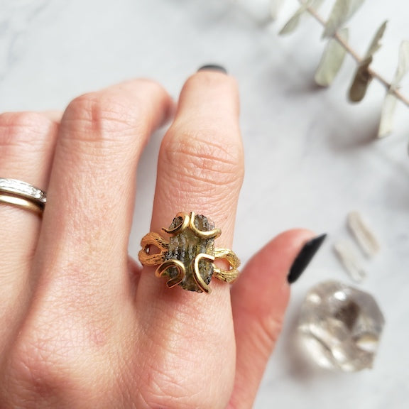 Moldavite Ring Adjustable RING Shop Dreamers of Dreams