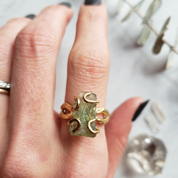 Moldavite Ring Adjustable RING Shop Dreamers of Dreams