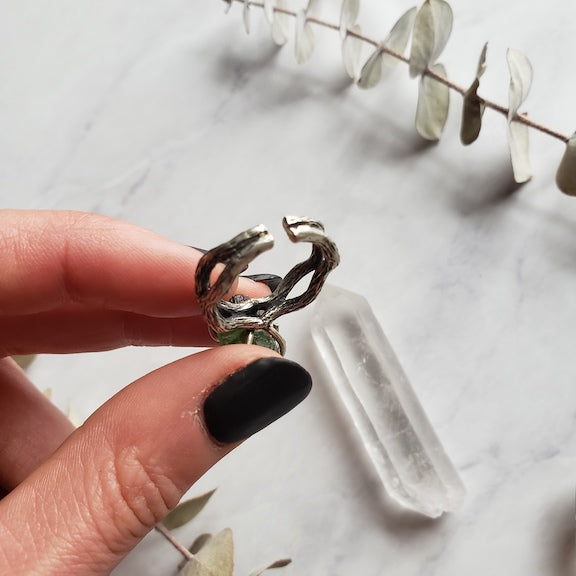 Moldavite Ring Adjustable Silver Moldavite Ring Shop Dreamers of Dreams