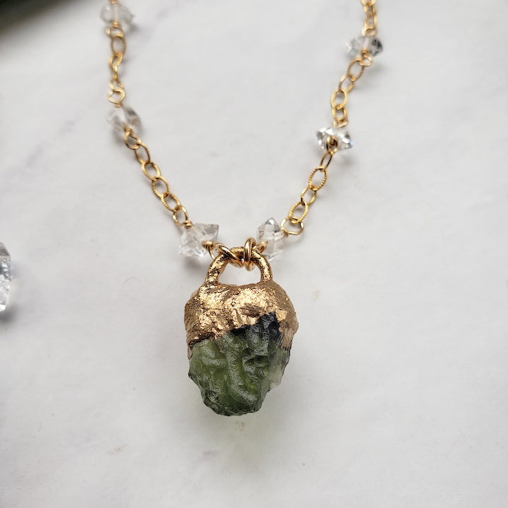 Moldavite Heart Necklace Necklace Shop Dreamers of Dreams