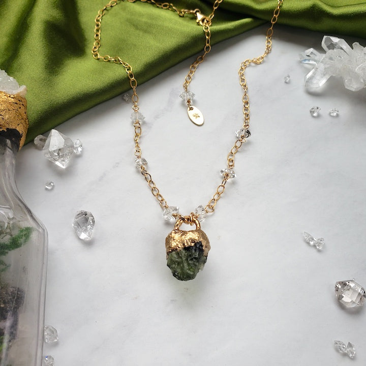 Moldavite Heart Necklace Necklace Shop Dreamers of Dreams
