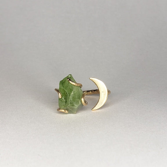 Peridot Gemstone Moon Ring RING Shop Dreamers of Dreams