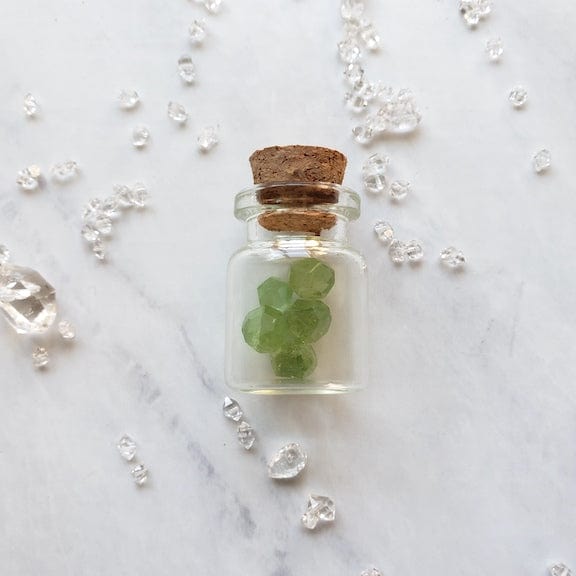 Peridot Crystal Collection Bottle Crystal Bottle Shop Dreamers of Dreams
