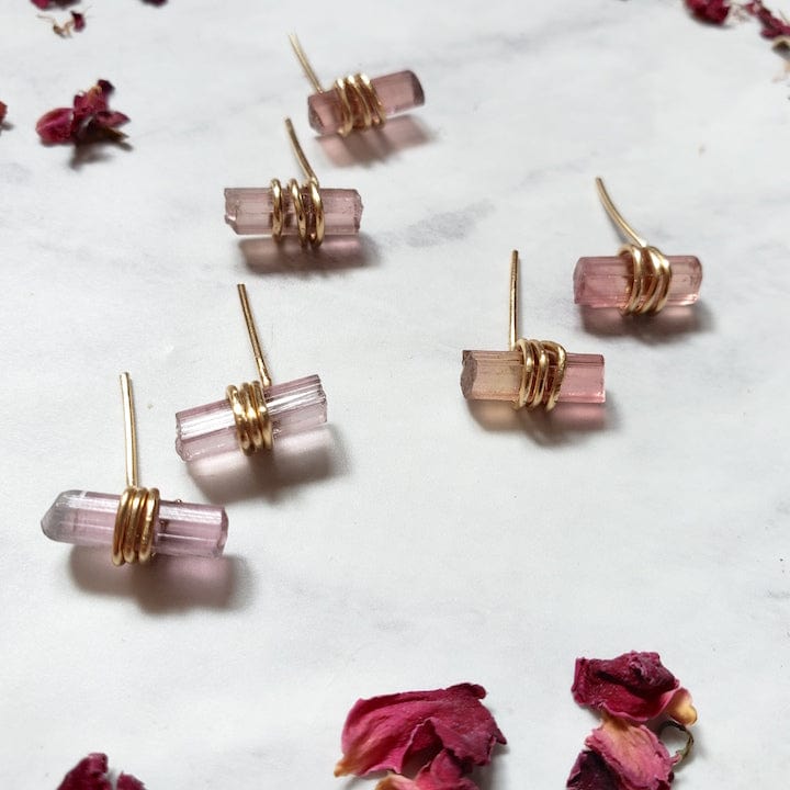 Pink Tourmaline Stud Earrings Earrings Shop Dreamers of Dreams