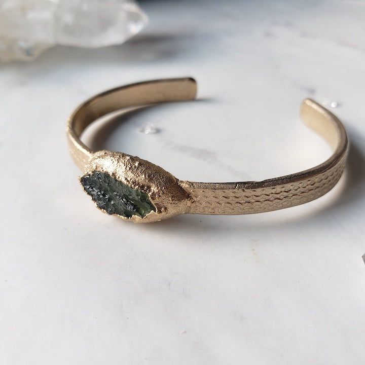Made to Order | Moldavite Stacking Cuff Bracelet Shop Dreamers of Dreams